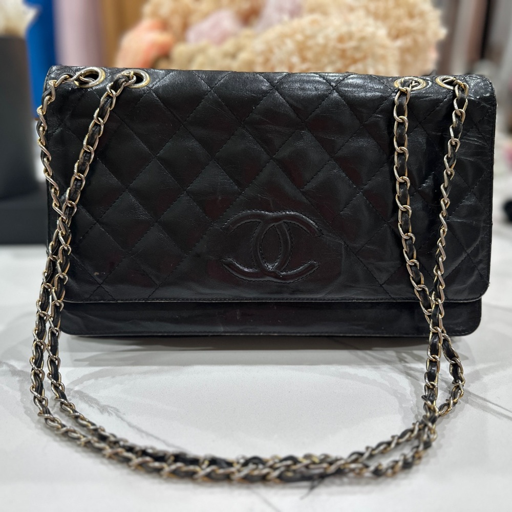 Chanel Vintage Double Strap Shoulder Bag